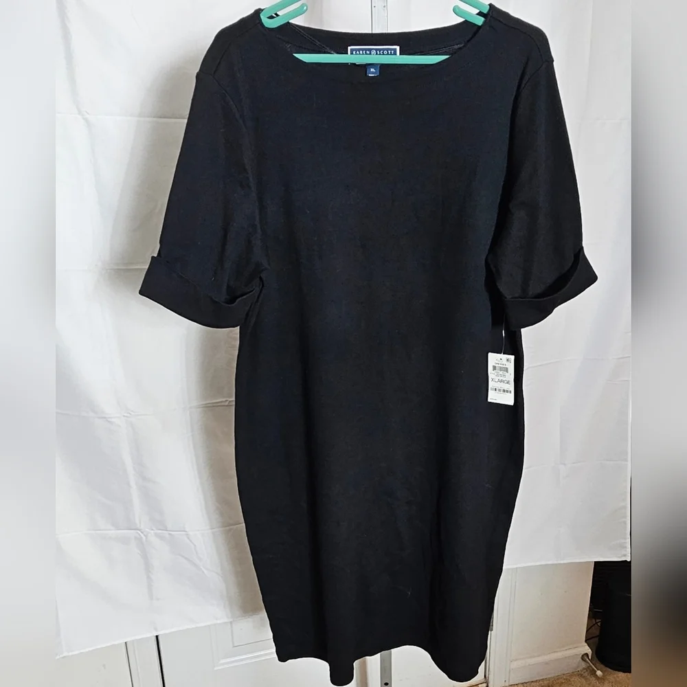 KAREN SCOTT WOMEN'S BLACK DRESS